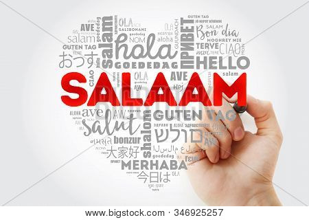 Salaam (hello Greeting In Persian,farsi) Love Heart Word Cloud In Different Languages Of The World