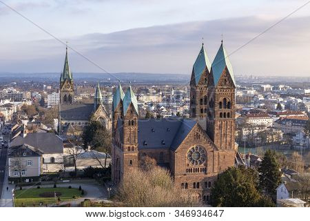 Skyline Of Bad Homburg In Late Afternoon