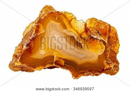 Beautiful Agate Geoda Isolated On White Background
