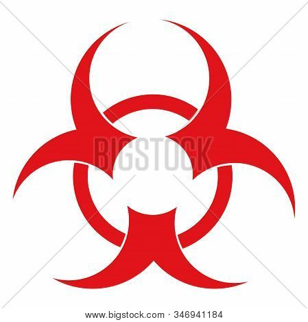 Bio Hazard Warning Sign Icon Graphics Design Vector. Red Color. Perfect For Backgrounds, Backdrop, S