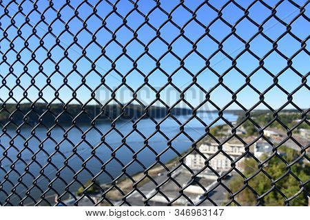 View Of The Hudson River From Walkway Over The Hudson, In Poughkeepsie, New York