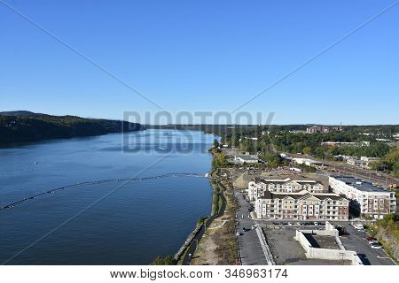View Of The Hudson River From Walkway Over The Hudson, In Poughkeepsie, New York