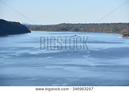 View Of The Hudson River From Walkway Over The Hudson, In Poughkeepsie, New York
