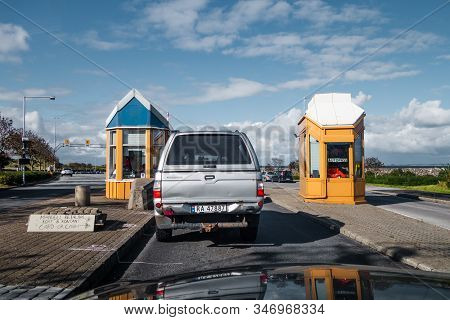 Editorial 09.03.2019 Mortavika Norway, Toll Booths Before The Car Ferry From Mortavika To Arsvågen, 