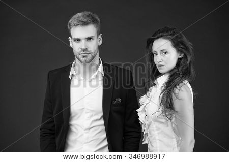 Employee In Employment. Professional Female Employee And Businessman. Sexy Administrative Employee A