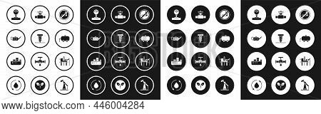 Set No Smoking, Rotating Drill Digging A Hole, Canister For Motor Oil, Gauge Scale, Oil Industrial F