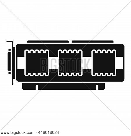 Cpu Video Card Icon Simple Vector. Gpu Fan. Chip Ram