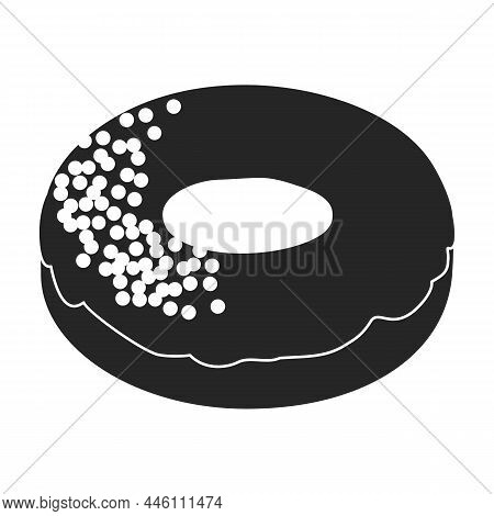 Pink Doughnut Vector Icon.black Vector Icon Isolated On White Background Pink Doughnut.