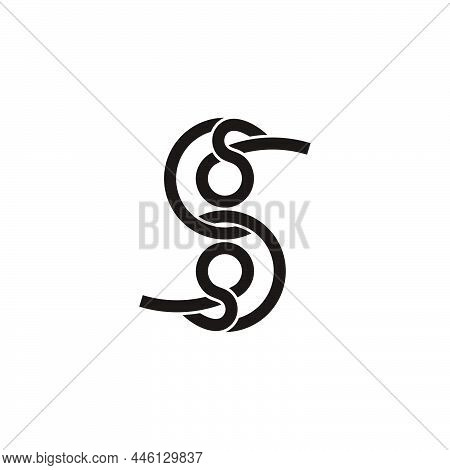 Letter S Linked Overlap Linear Logo Vector