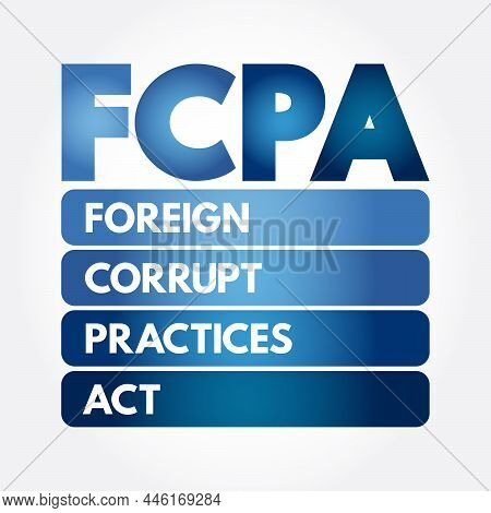 Fcpa - Foreign Corrupt Practices Act Acronym, Business Concept Background
