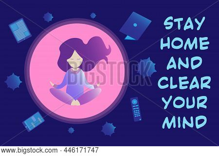 Yoga Pose Meditation Clear Mind Stay Home