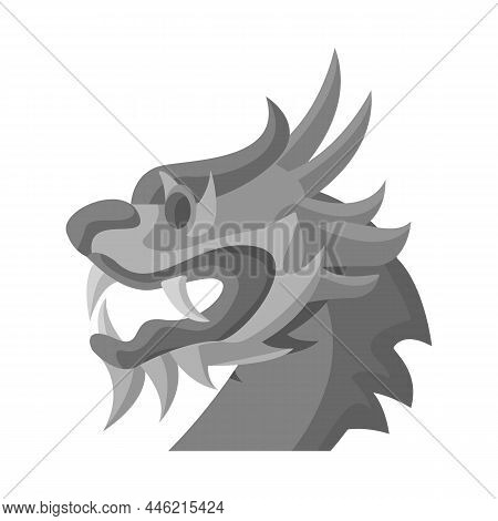 Vector Design Of Dragon And Zodiac Symbol. Set Of Dragon And Tattoo Vector Icon For Stock.