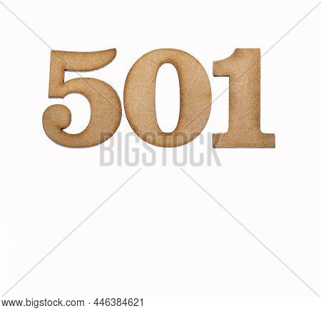 Number 501 - Piece Of Wood Isolated On White Background