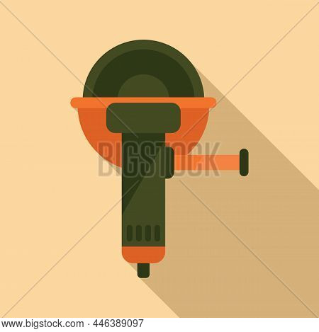 Metal Grinding Machine Icon Flat Vector. Saw Tool. Hand Grinder