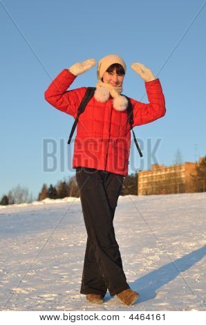 Girl Posing In Winter