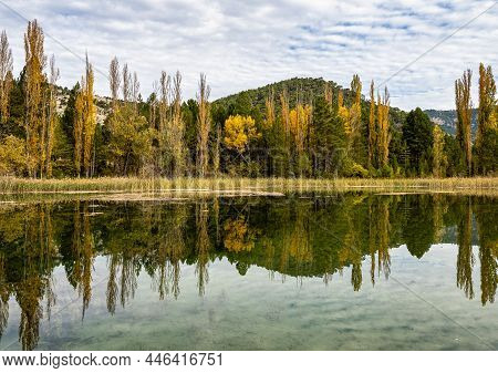 Natural Swimming Pool At The Forest Of Canamares, Natural Park Of The Serrania De Cuenca, Castilla L