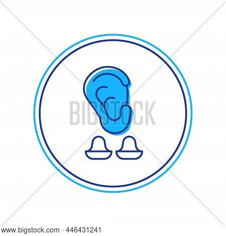 Filled Outline Earplugs And Ear Icon Isolated On White Background. Ear Plug Sign. Noise Symbol. Slee