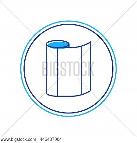 Filled Outline Textile Fabric Roll Icon Isolated On White Background. Roll, Mat, Rug, Cloth, Carpet 