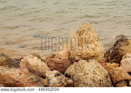 Stones On The Coast Of The Red Sea In Egypt.
