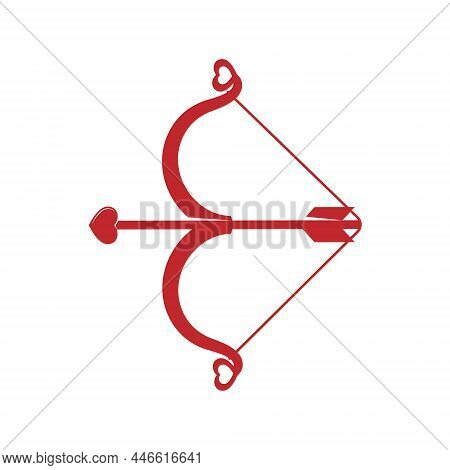 Bow Arrow Heart Bowstring Silhouette Vector Isolated Image Eps