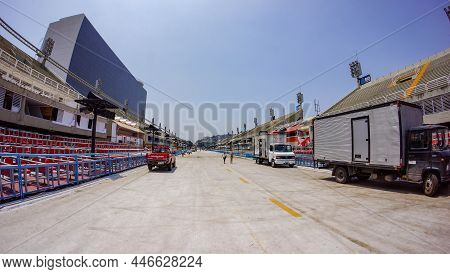Brazil, Rio De Janeiro, February 2016, View Of The Deserted Sambadrome Outside The Carnival