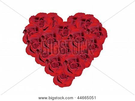 Corazón de rosas.
