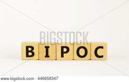 Bipoc Symbol. Abbreviation Bipoc, Black, Indigenous And People Of Color On Wooden Cubes. Beautiful W