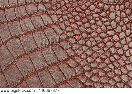 Artificial Leather With Scale Texture Resembling Exotic Animal Reptile Skin Like Snake, Alligator, C