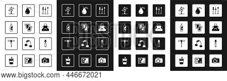 Set Grilled Shish Kebab On Skewer, Bread Toast, Bottle Of Wine, Road Traffic Sign, Kitchen Apron, Pe