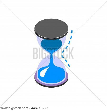 Isometric Hourglass. A Device For Accurate Measurement Of Time. Website Icon. Hourglass Icon Vector 