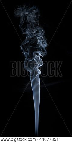Close-up Of Steam White Smoke On Black Backgrou.
