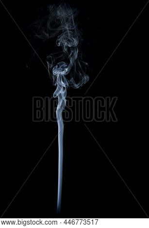 Close-up Of Steam White Smoke On Black Backgrou.