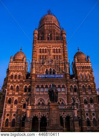 Bmc Municipal Corporation Building In Mumbai City, India. British Architecture And Historical Buildi
