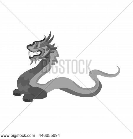 Isolated Object Of Dragon And Zodiac Icon. Set Of Dragon And Tattoo Stock Symbol For Web.