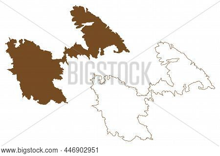 Astypalaia Island (hellenic Republic, Greece, Aegean Sea) Map Vector Illustration, Scribble Sketch A