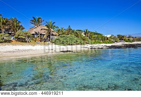 Gest House On Mauritian Beach. The Indian Ocean