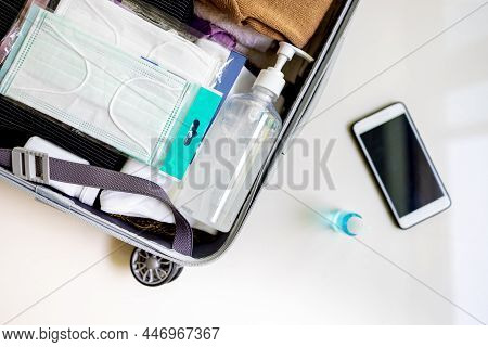 Travel,holidays And Summer Vacations Concept,preparation And Traveling In New Normal Life,preparing 