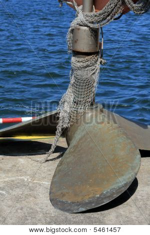 Ship Propeller Laying On The Quay