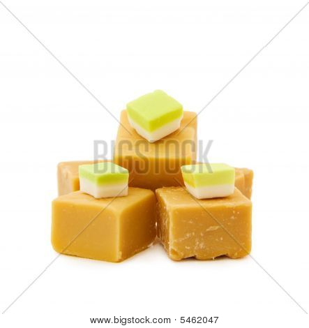 Calda de caramelo e baunilha doce branco