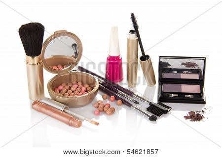 Lip gloss, mascara, eye shadow and other cosmetics