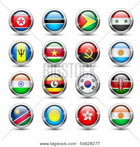 World Flag Glass Icons