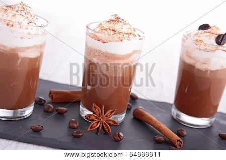coffee or chocoate with cream