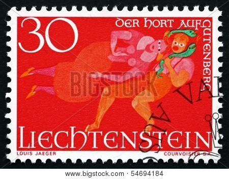 Postage Stamp Liechtenstein 1967 The Treasure Of Gutenberg
