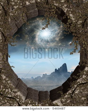 Fantasy-Bergblick