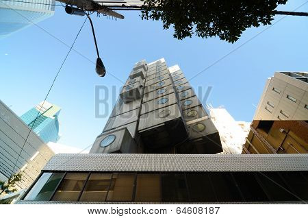 Shimbashi, Japan - Nov 26 : The Nakagin Capsule Tower, Tokyo, Japan