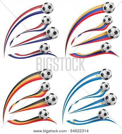 Flag Set Whit Soccer Ball