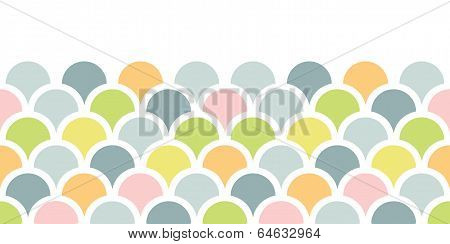 Abstract colorful fishscale horizontal seamless pattern background