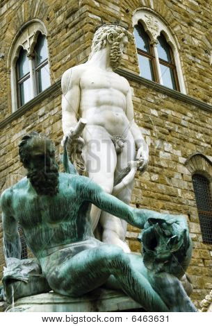 skulpturer i piazza della signoria, Italien