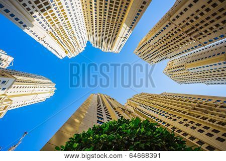 High Rise Buildings And Streets In Dubai, Uae