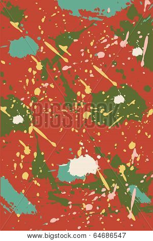 red background with green spots